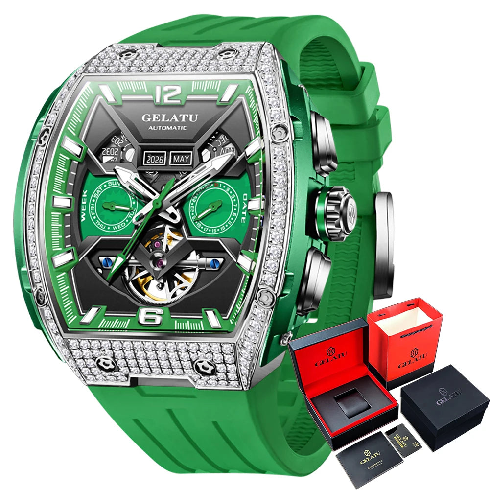 Men's Automatic Hollow Mechanical Watch FlyWheel