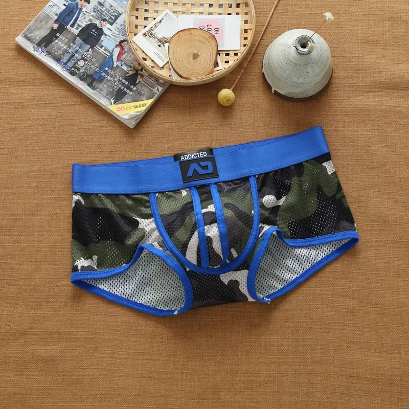 Men's Camo Mesh Nylon Boxer Briefs – Breathable Cool