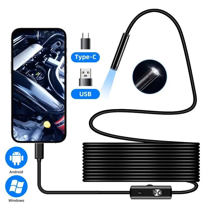 Type-C Endoscope Camera IP67 Waterproof 5.5/7mm LED