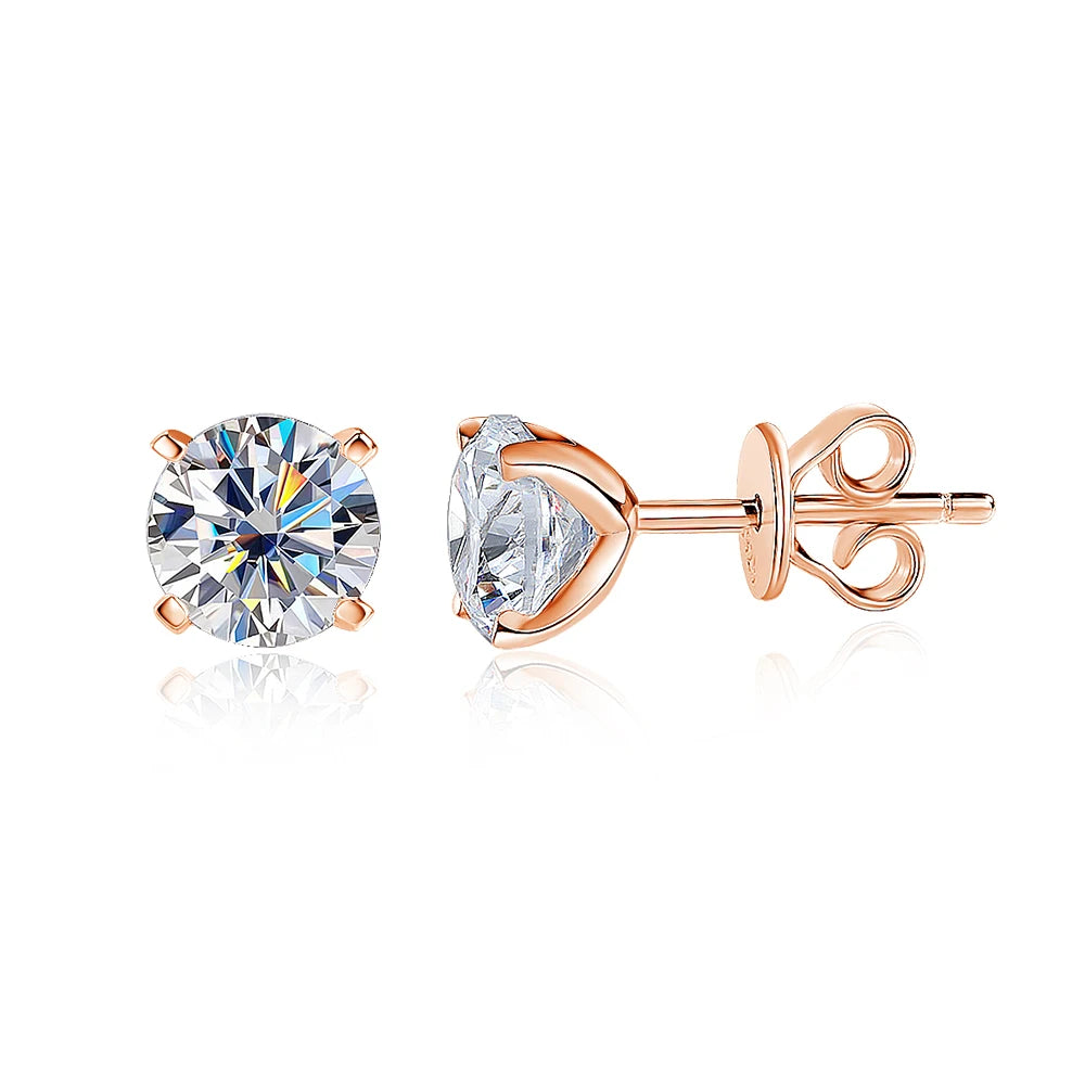 KNOBSPIN Moissanite Earring 0.2-2ct D VVS1 GRA Certified Lab Diamond 4 Claw s925 Sterling Silver Stud Earrings for Women Man - Teglex