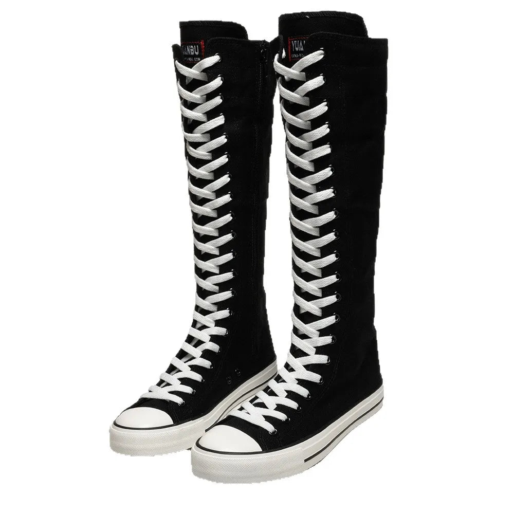 Freizeitschuhe Damen Flacher Absatz Reißverschluss High-Top Rutschfest