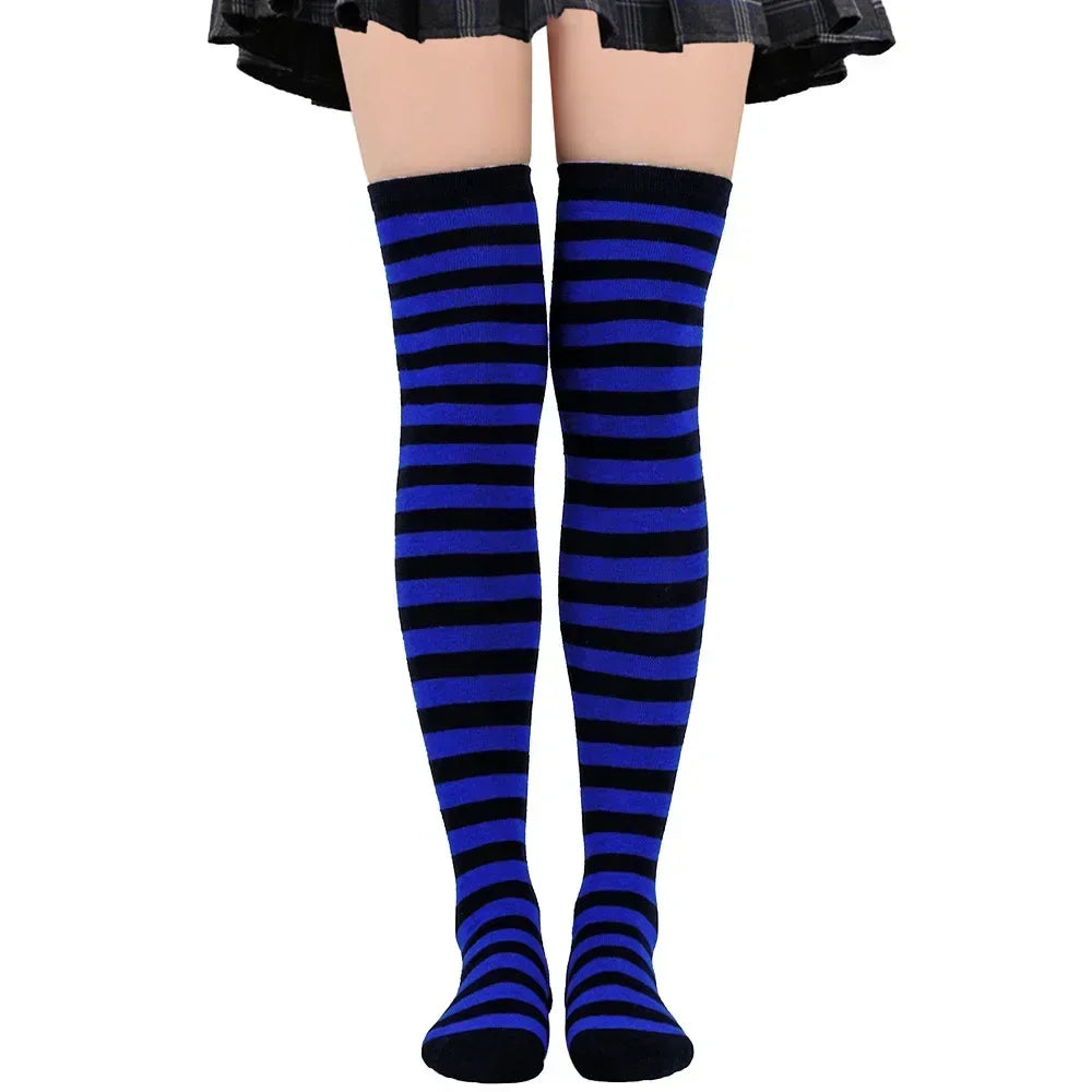 Thigh High Stockings Women Striped Polka Dot Women's