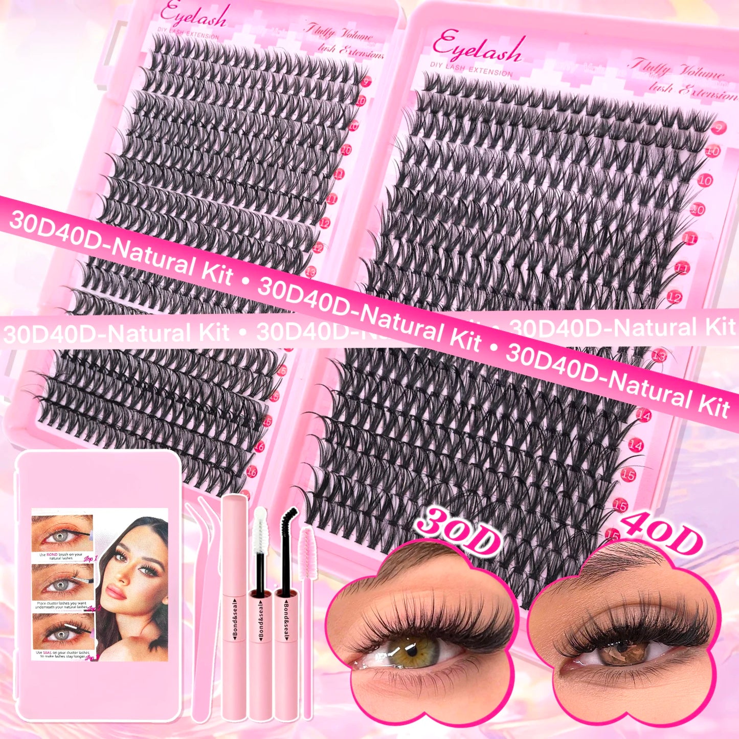 Wimpernverlängerung-Kit Cluster Einzelne Wimpern-Kit