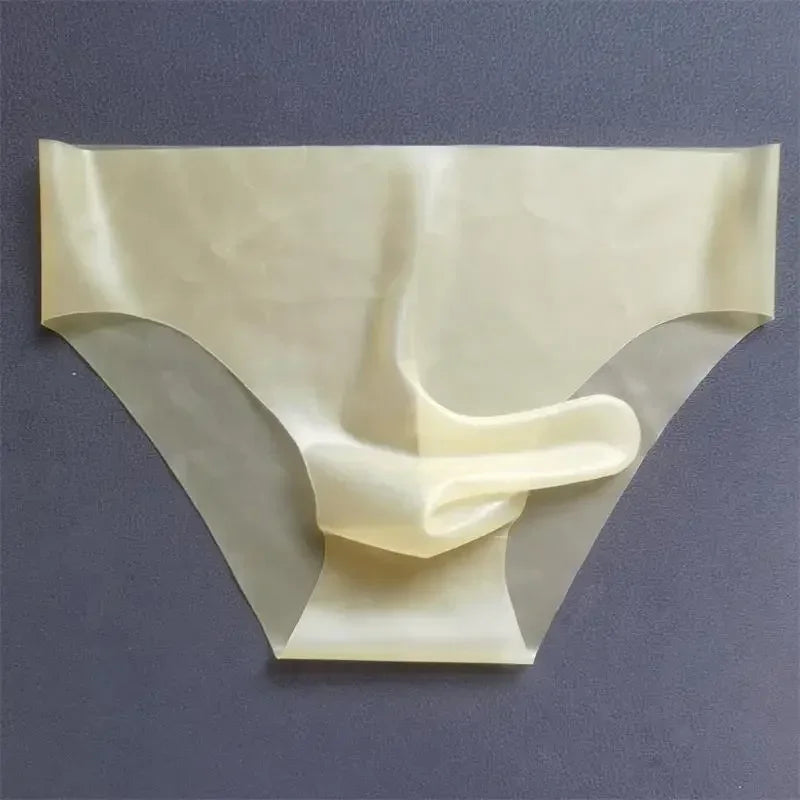 Men's Latex Seamless Sheath Briefs Sissy Panties Erotic