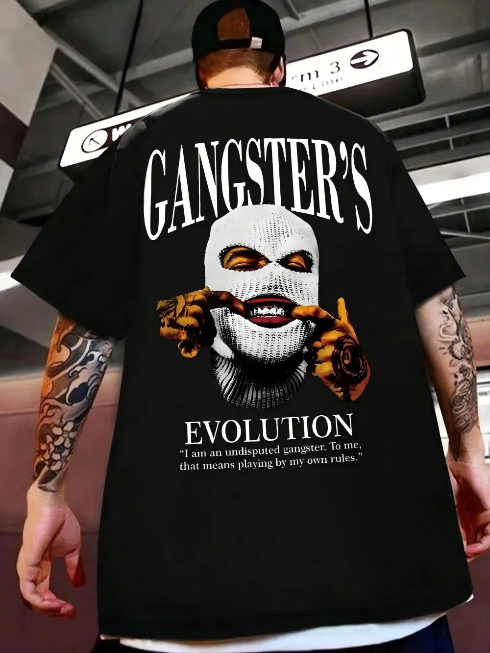 Men's Hip-Hop Portrait Print T-Shirt | Street Style