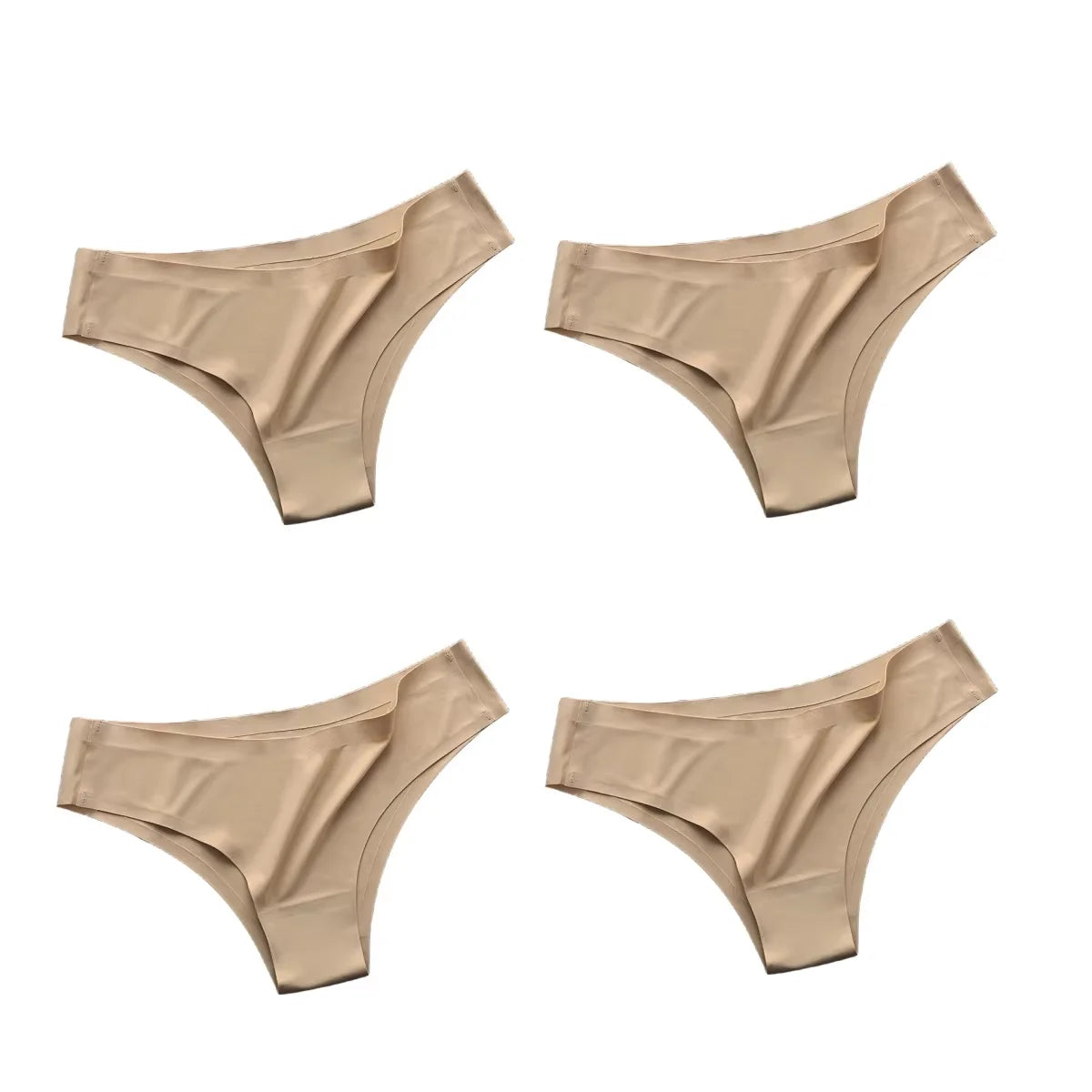 Seamless Ice Silk G-String Panties Low Waist 4-Piece Set