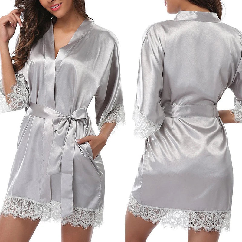 1 Piece Women's Underwear Glossy Robe Pajamas Ice Silk plus Size Nightgown Homewear Fashion Trend Shop1103841953 Store