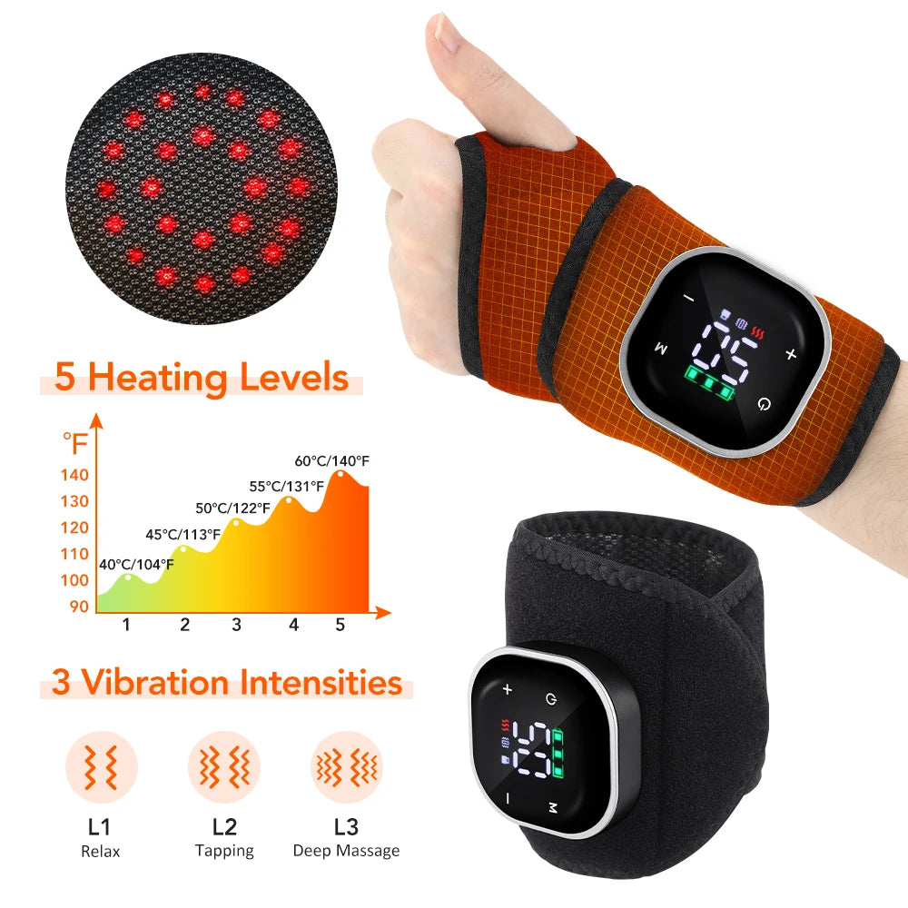 Electric Foot Hand Massager Heat Vibration Portable Relief