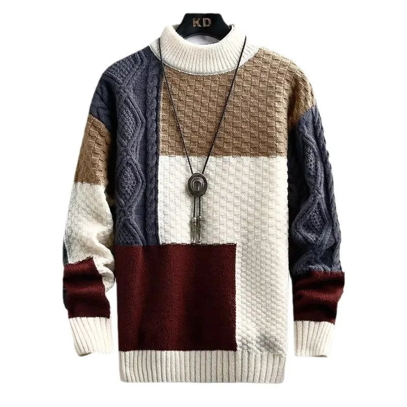 Thickened Sweater Loose Fit Knitted Winter Fashion Casual Cotton Polyester
