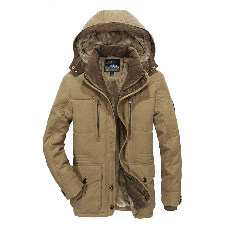 Men's Cotton-Padded Mid-Length Winter Jacket – Warm Insulated Coat - Teglex