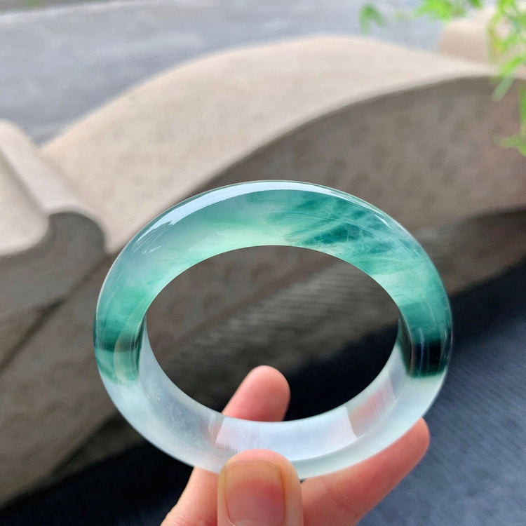Translucent green jade bangle bracelet – luxury gemstone jewelry | Teglex