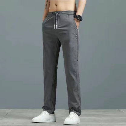 Schnell trocknende dünne Eis-Seide Herren Freizeithose elastisch atmungsaktiv gerades Bein Sporthose
