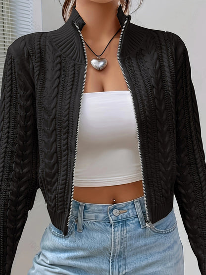 Women's Zip Knit Cardigan Sweater