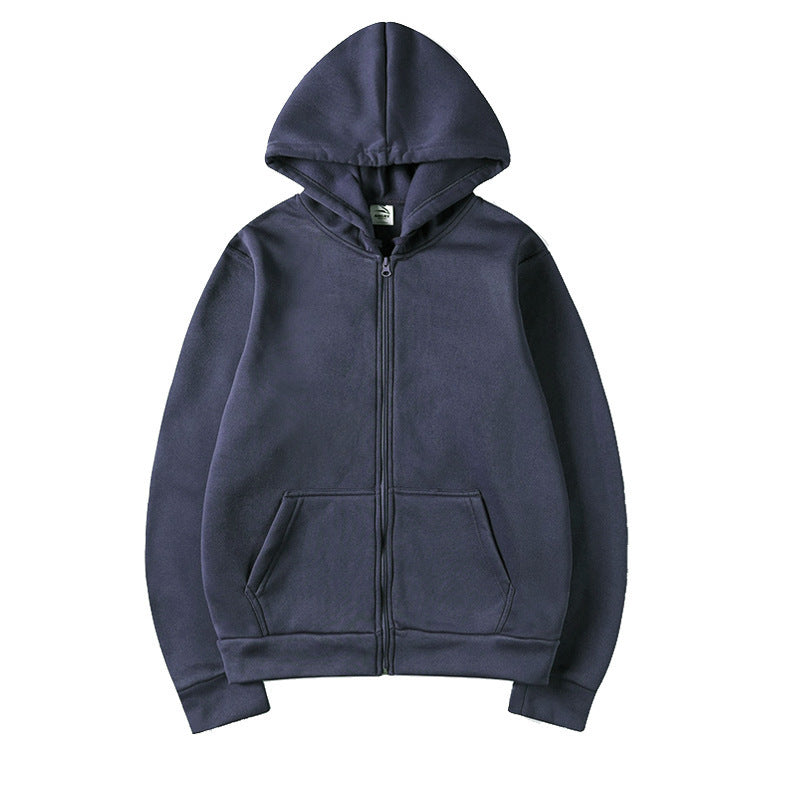 Unisex Hooded Sweatshirt Jacket - Pure Color Loose Fit Sports Wear for Spring and Autumn