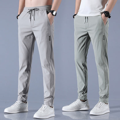 Schnell trocknende dünne Eis-Seide Herren Freizeithose elastisch atmungsaktiv gerades Bein Sporthose