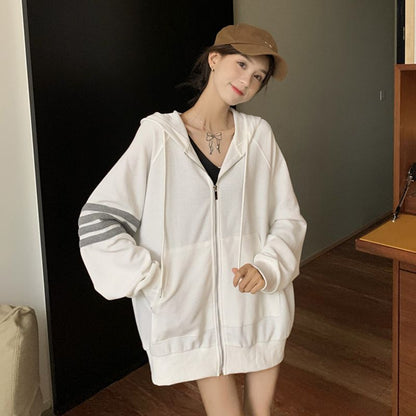Fish Scale Pattern Hoodie Sweatshirt Lightweight Loose Casual Top Style Comfortable Outerwear
