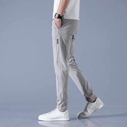 Schnell trocknende dünne Eis-Seide Herren Freizeithose elastisch atmungsaktiv gerades Bein Sporthose