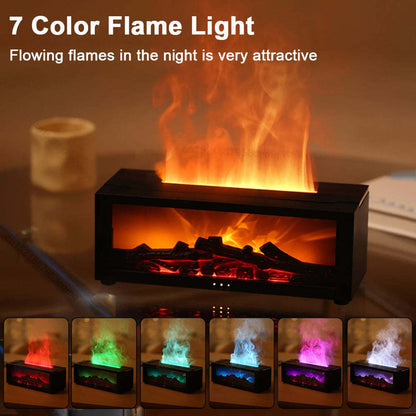Neue Flammen-Aromatherapie-Maschine Bunter Ätherischer Öl Diffusor Zuhause Großes Nebelvolumen Flammenbefeuchter 3D Flammenkaminmaschine