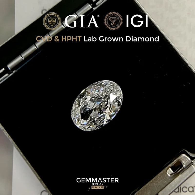 10 carat oval lab grown diamond side view – CVD HPHT IGI certified