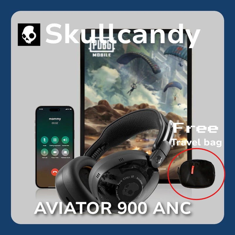 Skullcandy Aviator 900 ANC wireless headphones with free travel bag – PUBG Mobile gaming