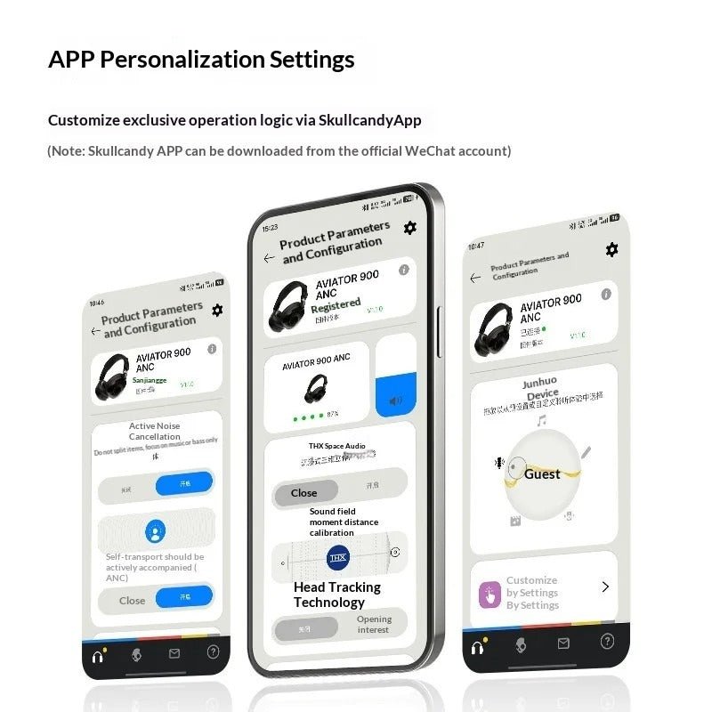 Skullcandy App personalization – ANC wear detection THX head tracking EQ settings