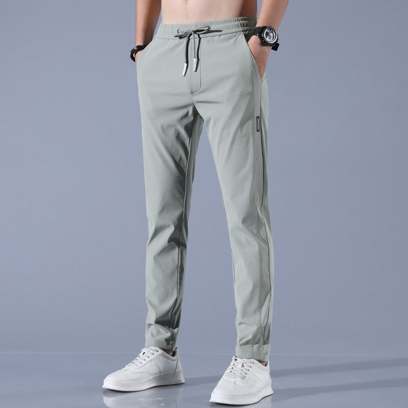 Schnell trocknende dünne Eis-Seide Herren Freizeithose elastisch atmungsaktiv gerades Bein Sporthose