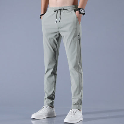 Schnell trocknende dünne Eis-Seide Herren Freizeithose elastisch atmungsaktiv gerades Bein Sporthose