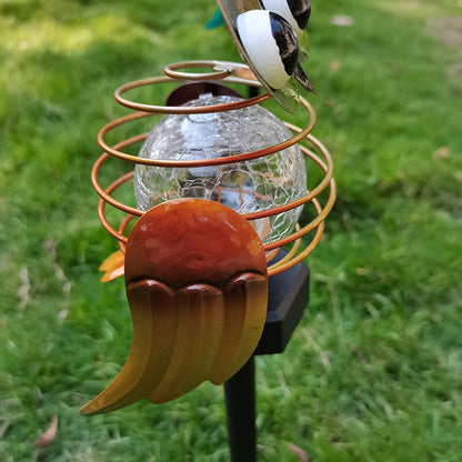 Solar Owl Lawn Lamp - LED Garden Pathway Night Light