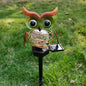 Solar Owl Lawn Lamp - LED Garden Pathway Night Light