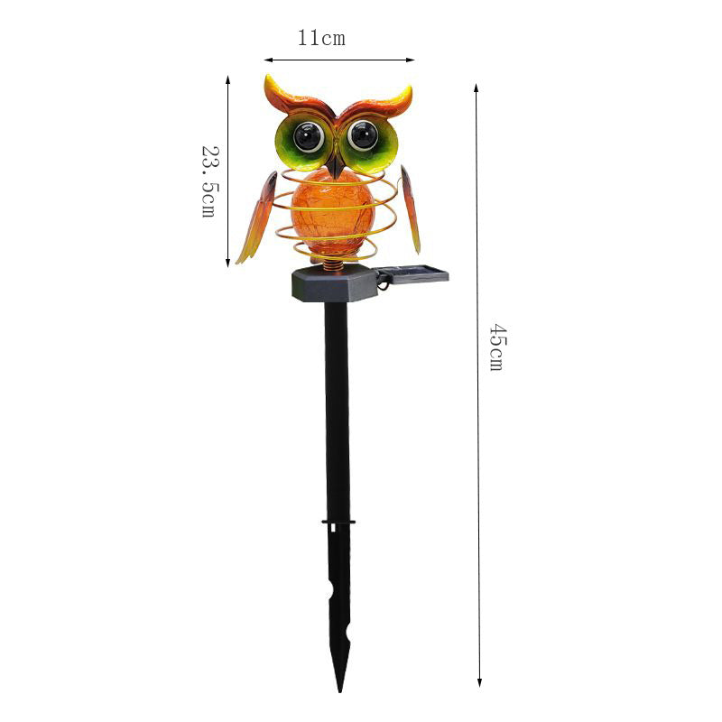 Solar Owl Lawn Lamp - LED Garden Pathway Night Light