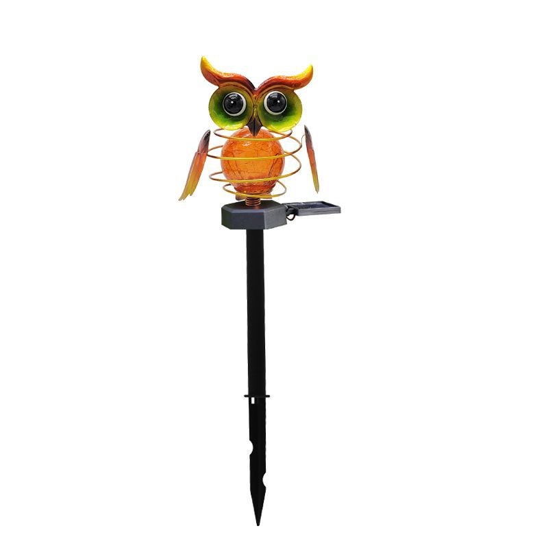 Solar Owl Lawn Lamp - LED Garden Pathway Night Light