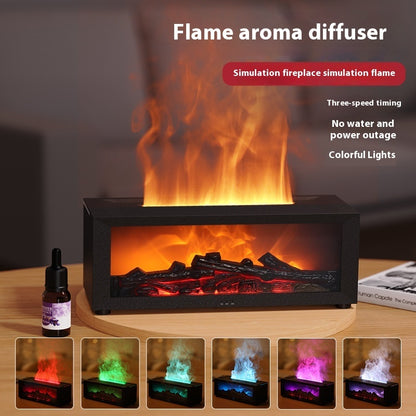 Neue Flammen-Aromatherapie-Maschine Bunter Ätherischer Öl Diffusor Zuhause Großes Nebelvolumen Flammenbefeuchter 3D Flammenkaminmaschine