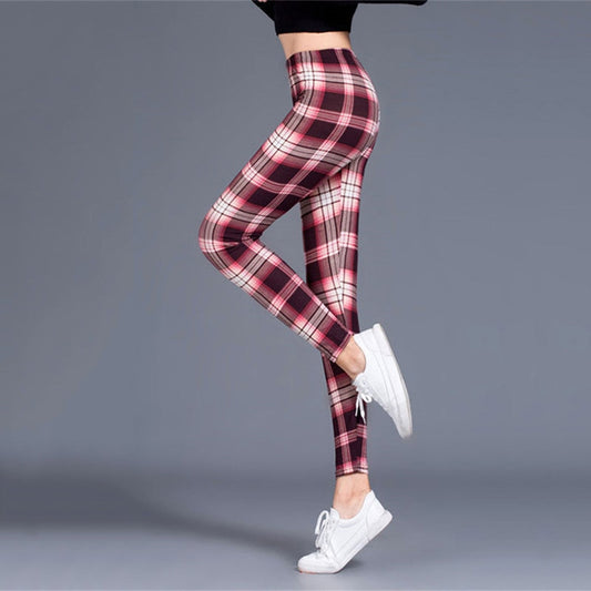 Women's Plaid Push-Up Fitness Leggings (Plus Size)