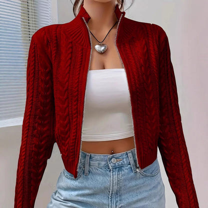 Women's Zip Knit Cardigan Sweater