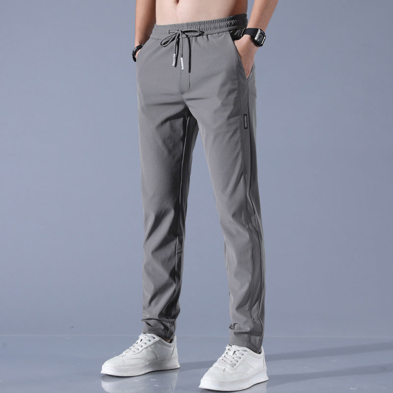 Schnell trocknende dünne Eis-Seide Herren Freizeithose elastisch atmungsaktiv gerades Bein Sporthose