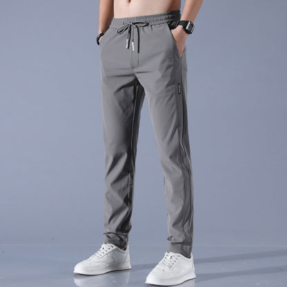 Schnell trocknende dünne Eis-Seide Herren Freizeithose elastisch atmungsaktiv gerades Bein Sporthose