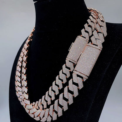 Moissanite Cuban Link Chain Necklace | S925 Sterling Silver | Luxury Fine Jewelry
