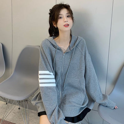 Fish Scale Pattern Hoodie Sweatshirt Lightweight Loose Casual Top Style Comfortable Outerwear
