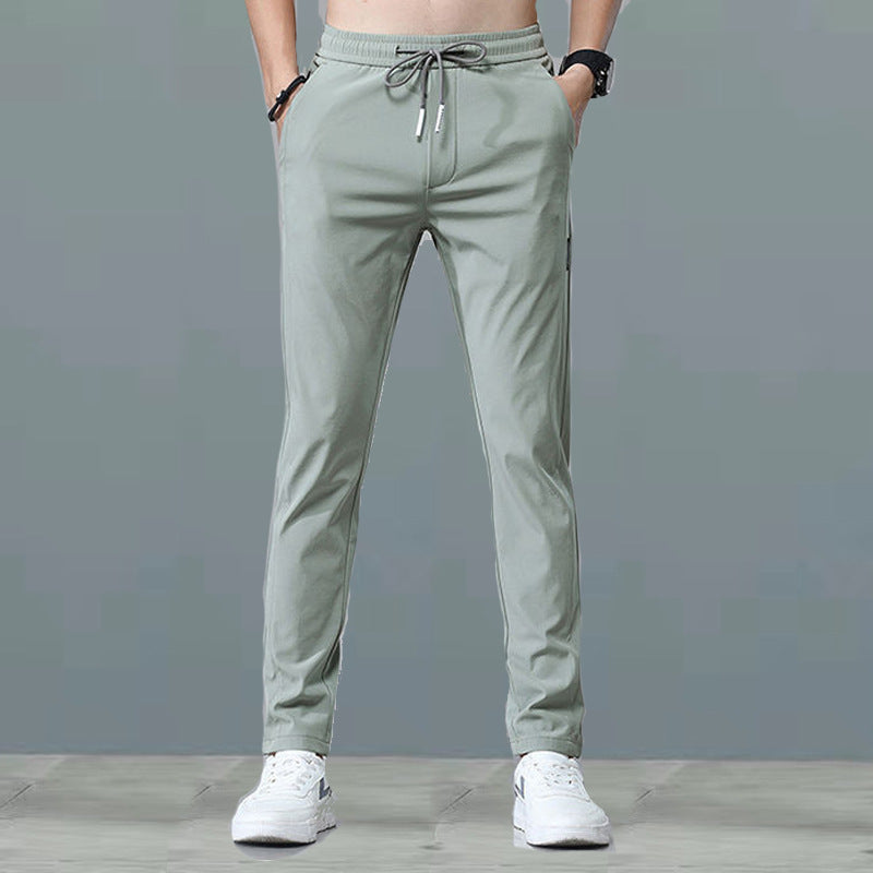 Schnell trocknende dünne Eis-Seide Herren Freizeithose elastisch atmungsaktiv gerades Bein Sporthose
