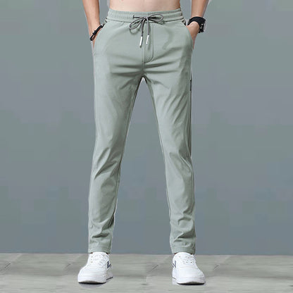 Schnell trocknende dünne Eis-Seide Herren Freizeithose elastisch atmungsaktiv gerades Bein Sporthose