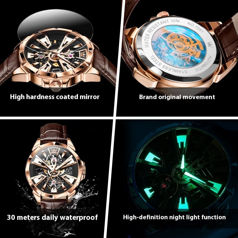 Men's Hollow Automatic Mechanical Watch – Waterproof