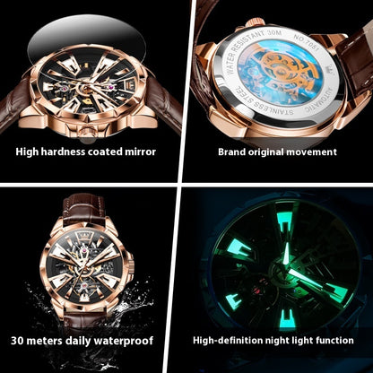 Men's Hollow Automatic Mechanical Watch – Waterproof