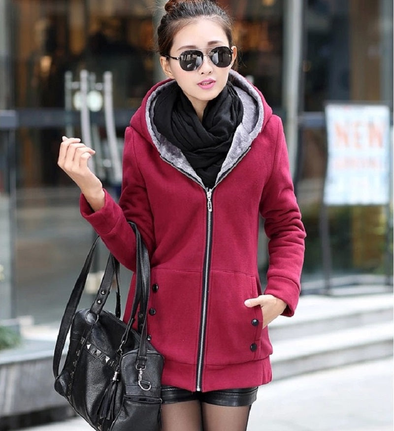 Womens Full Solid Winter Coats 2017 New Park Long Female Jacket Coat High Quality Warm Manteau Femme