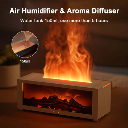 Neue Flammen-Aromatherapie-Maschine Bunter Ätherischer Öl Diffusor Zuhause Großes Nebelvolumen Flammenbefeuchter 3D Flammenkaminmaschine