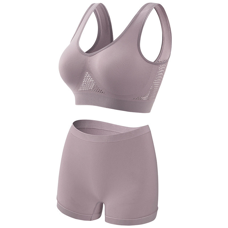 Large chest, small gathering, plus size lingerie for women weighing 200 pounds, seamless sports bra set