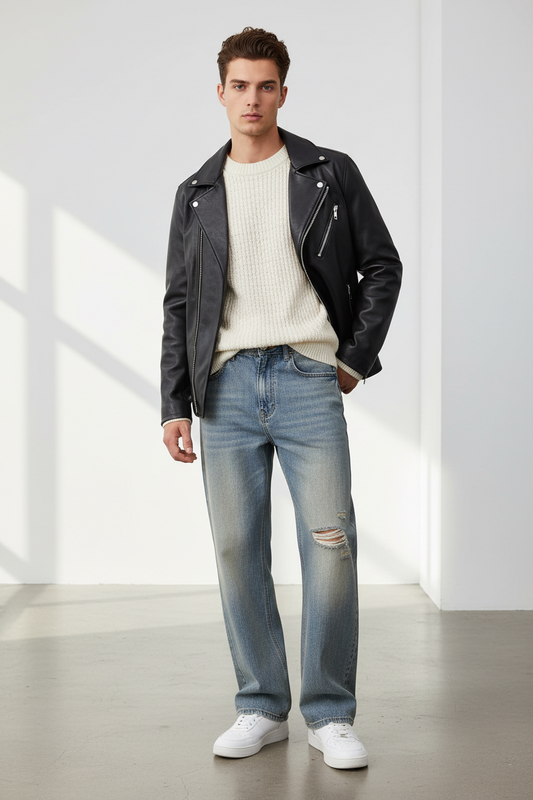 Teglex Acid Wash Distressed Designer Jeans