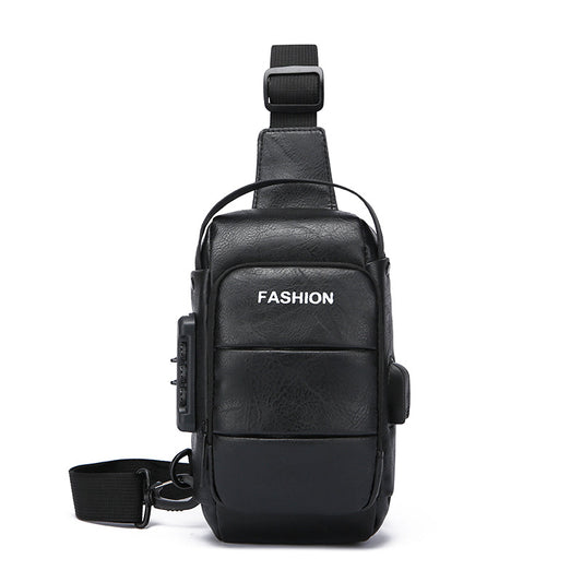 Men's USB Charging Waterproof Chest Shoulder Commute Bag