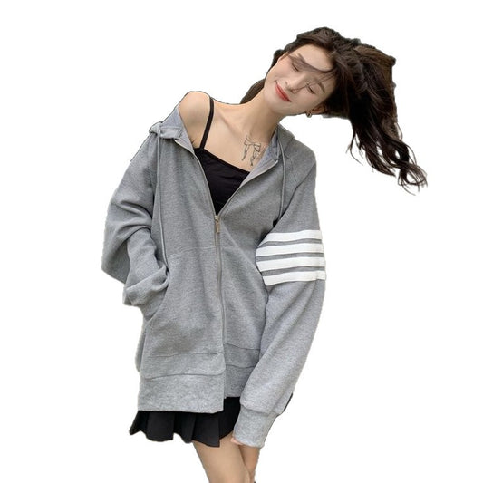 Fish Scale Pattern Hoodie Sweatshirt Lightweight Loose Casual Top Style Comfortable Outerwear