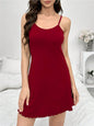 Sexy Milk Silk and Lace Spliced Nightgown with Ruffled Hem - Erotic Lingerie Set