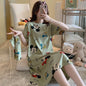 Pajamas Women's Summer Nightdress Short-Sleeved Ladies Summer Home Wear Suit Students Cute Plus Size